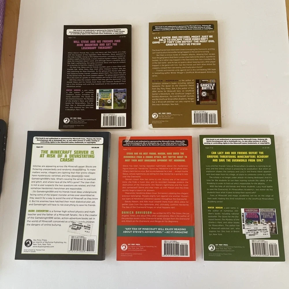 Minecraft Books An Official Unofficial Novel 5 Book Lot Creepers‎